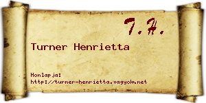 Turner Henrietta névjegykártya